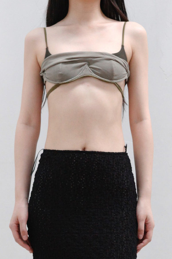 Un Morceau Chest Twist Top UM231SZ39 Green